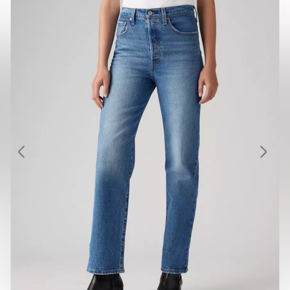 LEVIS Ribcage Straight Ankle Medium Wash Women's Jeans 28X27